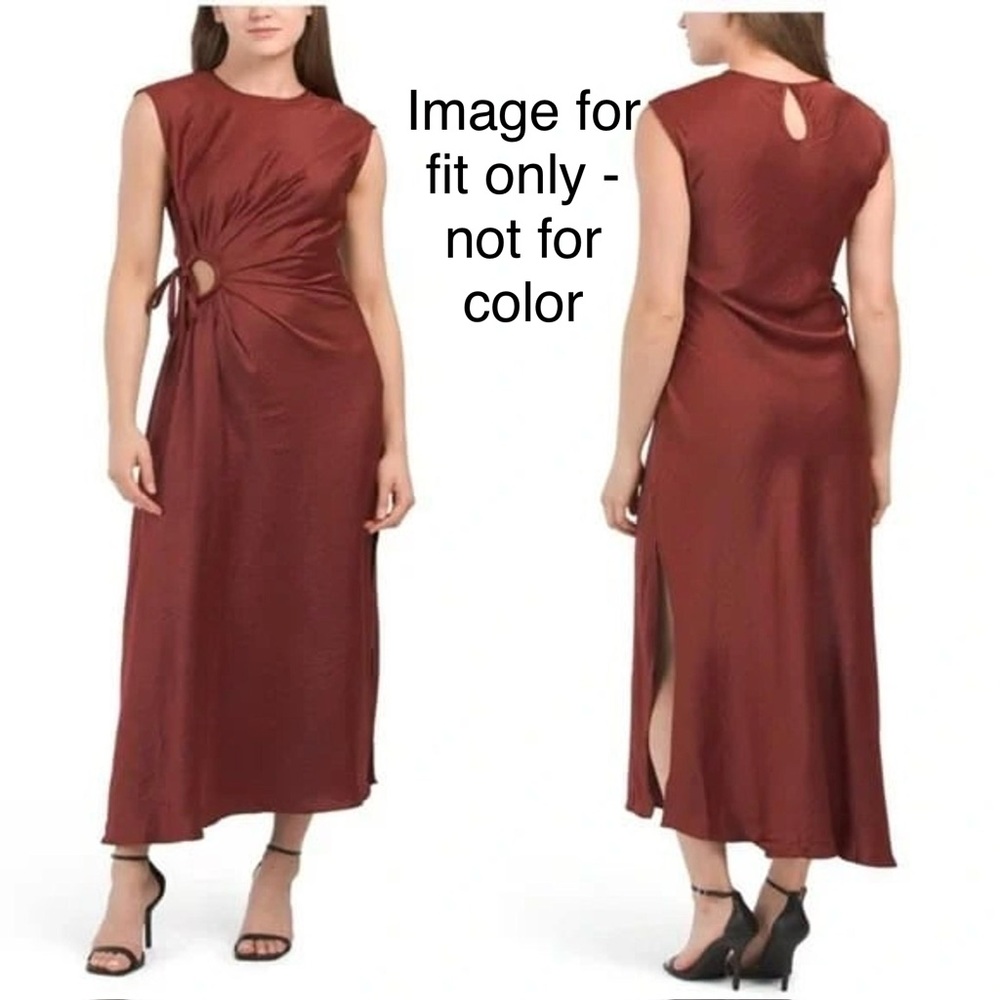 House of Harlow 1960 Navy Blue Ruched and Cutout Satin Dress size M